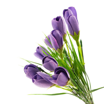 CV27023-10 KROKUS KROKUSY SZTUCZNE BUKIET KROKUSÓW W TRAWIE KOMPOZYCJA WIOSNA