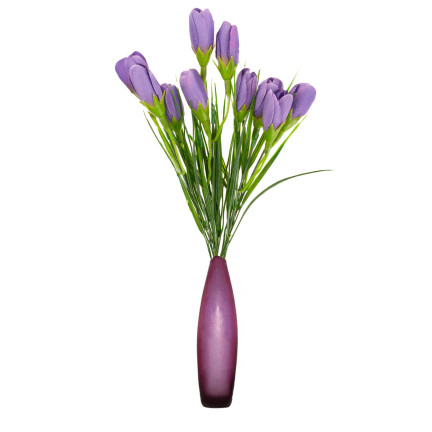 CV27023-10 KROKUS KROKUSY SZTUCZNE BUKIET KROKUSÓW W TRAWIE KOMPOZYCJA WIOSNA