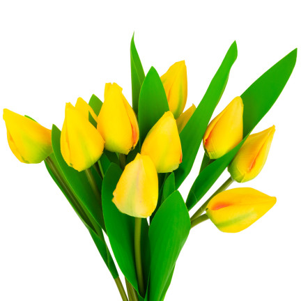 CV27025-3 TULIPAN DUŻY BUKIET TULIPANÓW X12 ŻÓŁTY SZTUCZNE KWIATY TULIPANY W BUKIECIE
