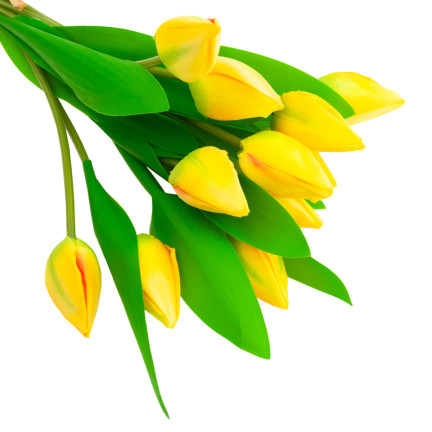 CV27025-3 TULIPAN DUŻY BUKIET TULIPANÓW X12 ŻÓŁTY SZTUCZNE KWIATY TULIPANY W BUKIECIE