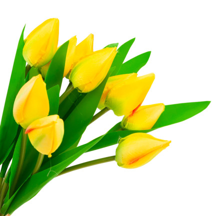CV27025-3 TULIPAN DUŻY BUKIET TULIPANÓW X12 ŻÓŁTY SZTUCZNE KWIATY TULIPANY W BUKIECIE