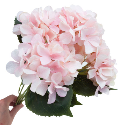 CV28571-3 HORTENSJA GĘSTY PIĘKNY BUKIET HORTENSJI SZTUCZNE KWIATY JAK ŻYWE RÓŻOWY X5