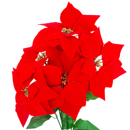 CV28920 GWIAZDA BETLEJEMSKA BUKIET KWIATÓW POINSECJA DUŻY SZTUCZNE KWIATY 5szt