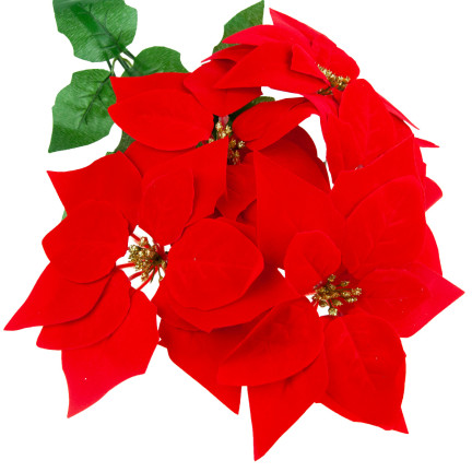 CV28920 GWIAZDA BETLEJEMSKA BUKIET KWIATÓW POINSECJA DUŻY SZTUCZNE KWIATY 5szt