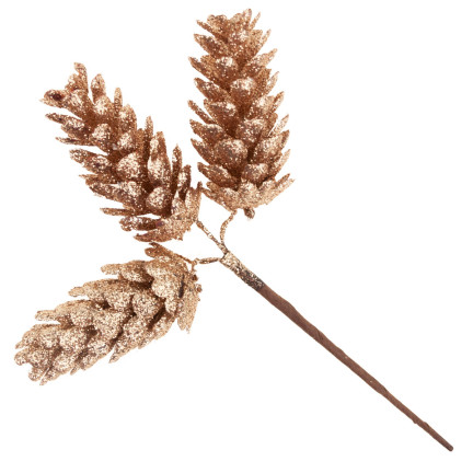 CV29786-2 SZYSZKI SZYSZKA OZDOBA NA PIKU 3szt Złote NA CHOINKĘ DO STROIKA BROKATOWE