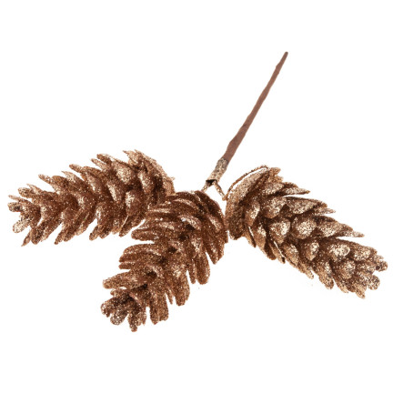 CV29786-2 SZYSZKI SZYSZKA OZDOBA NA PIKU 3szt Złote NA CHOINKĘ DO STROIKA BROKATOWE