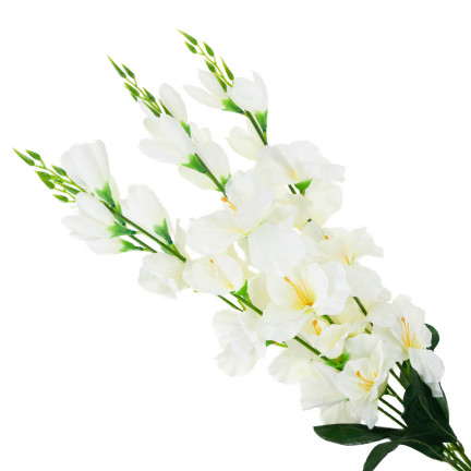 CV31140-1 BUKIET MIECZYK 5 GAŁĄZEK STROIK SZTUCZNE KWIATY KREMOWE ECRU