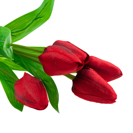 CV31225-5 TULIPAN BUKIET TULIPANÓW PIĘKNY JAK ŻYWY TULIPANY KWIATY CZERWONE X5