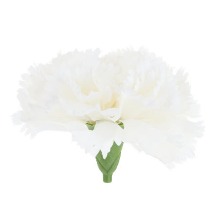 Goździk wyrobowy, główka kwiatowa, sztuczny, biały, do stroików, 10cm