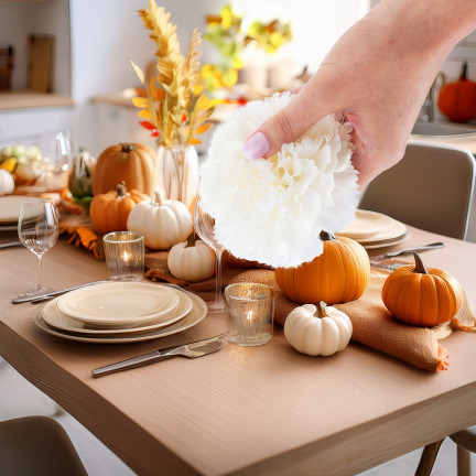 Goździk wyrobowy, główka kwiatowa, sztuczny, biały, do stroików, 10cm