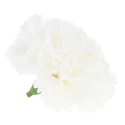 Goździk wyrobowy, główka kwiatowa, sztuczny, biały, do stroików, 10cm