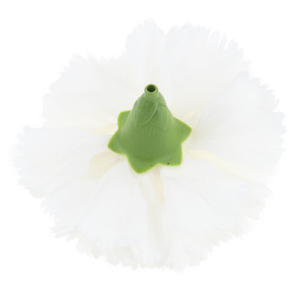 Goździk wyrobowy, główka kwiatowa, sztuczny, biały, do stroików, 10cm