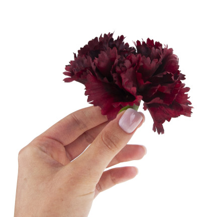 Goździk wyrobowy, główka kwiatowa, jak żywy, bordowy, do stroików