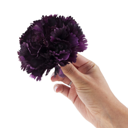 Goździk wyrobowy, główka kwiatowa, sztuczny, fioletowy, do stroików, 10cm