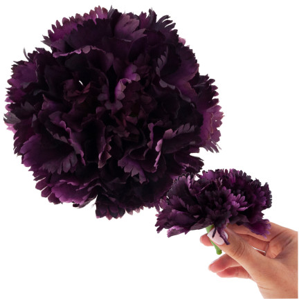 Goździk wyrobowy, główka kwiatowa, sztuczny, fioletowy, do stroików, 10cm
