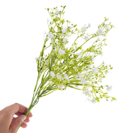 CV31709-1 SZTUCZNE KWIATY jak żywe GIPSÓWKA BIAŁA ozdoba na cmentarz na STROIK bukiet