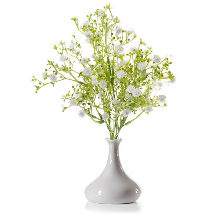 CV31709-1 SZTUCZNE KWIATY jak żywe GIPSÓWKA BIAŁA ozdoba na cmentarz na STROIK bukiet