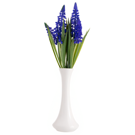 Bukiet sztucznych szafirków wiosennych, gumowe, niebieskie, w bukiecie, realistyczne, 4 gałązki, 28cm