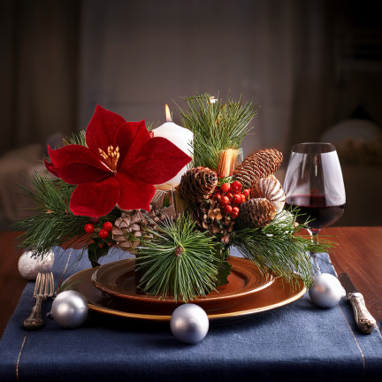 CV34101-6 GWIAZDA BETLEJEMSKA NA PIKU WELURA POINSECJA ŚWIĘTA CHOINKA