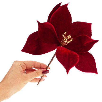 CV34101-6 GWIAZDA BETLEJEMSKA NA PIKU WELURA POINSECJA ŚWIĘTA CHOINKA