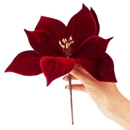 CV34101-6 GWIAZDA BETLEJEMSKA NA PIKU WELURA POINSECJA ŚWIĘTA CHOINKA