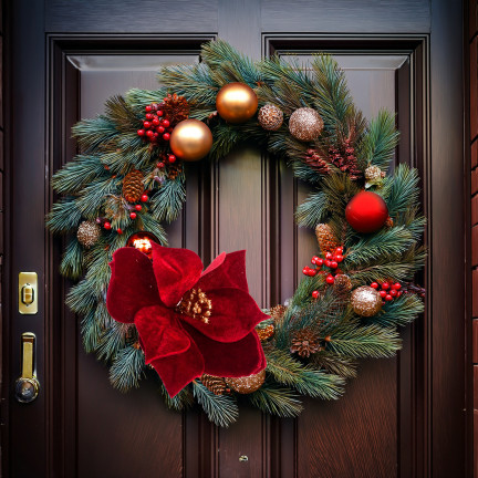 CV34101-6 GWIAZDA BETLEJEMSKA NA PIKU WELURA POINSECJA ŚWIĘTA CHOINKA