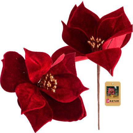 CV34101-6 GWIAZDA BETLEJEMSKA NA PIKU WELURA POINSECJA ŚWIĘTA CHOINKA