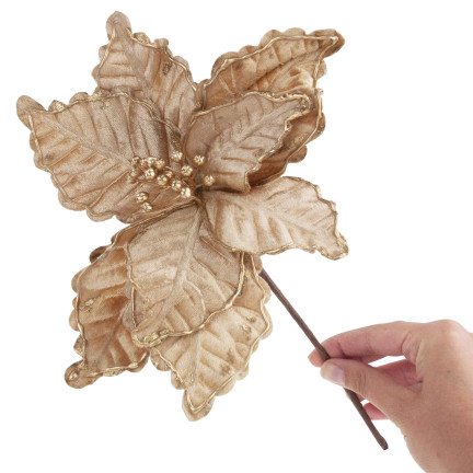 CV34186-3 GWIAZDA BETLEJEMSKA KWIAT POINSECJA NA CHOINKĘ DUŻA NA PIKU STROIK