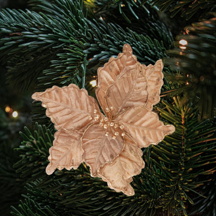 CV34186-3 GWIAZDA BETLEJEMSKA KWIAT POINSECJA NA CHOINKĘ DUŻA NA PIKU STROIK