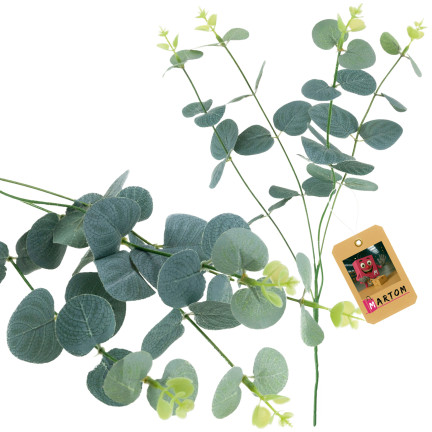 CV34936 Bukiet EUKALIPTUS LIŚCIE SZTUCZNA GAŁĄZKA 40CM WYPEŁNIACZ DO STROIKÓW