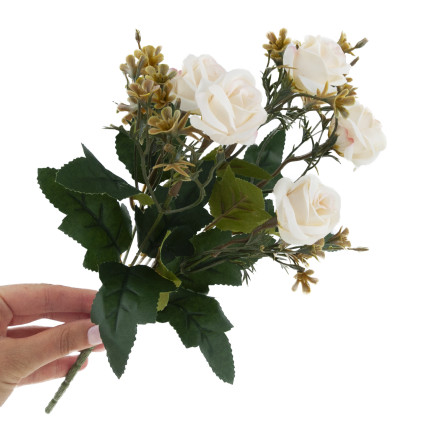 CV35767-MIX RÓŻA RÓŻYCZKI x5 BUKIECIK DEKORACJA RÓŻE BUKIET SZTUCZNYCH RÓŻ DEKORACYJNYC