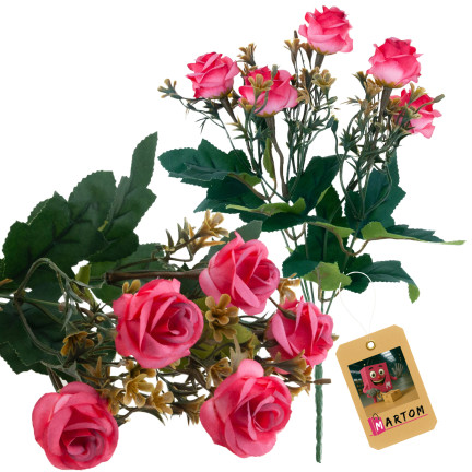 CV35767-MIX RÓŻA RÓŻYCZKI x5 BUKIECIK DEKORACJA RÓŻE BUKIET SZTUCZNYCH RÓŻ DEKORACYJNYC