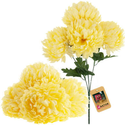 CV35785-1 CHRYZANTEMA W BUKIECIE SZTUCZNE KWIATY JAK ŻYWE 45CM DUŻY BUKIET CHRYZANTEM