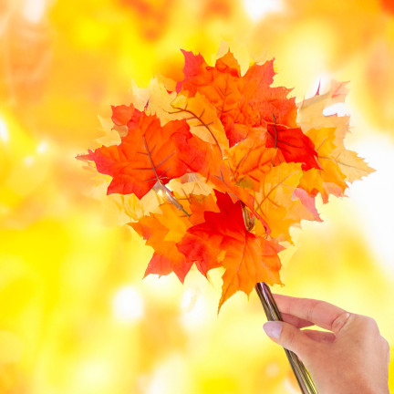 CV36041 SZTUCZNE JESIENNE LIŚCIE DO KOMPOZYCJI BUKIET LIŚCI STROIK JESIENNY GAŁĄZKA