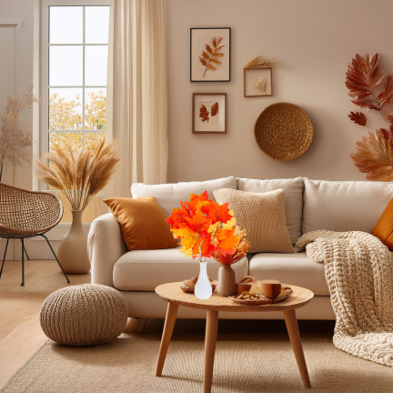 CV36041 SZTUCZNE JESIENNE LIŚCIE DO KOMPOZYCJI BUKIET LIŚCI STROIK JESIENNY GAŁĄZKA