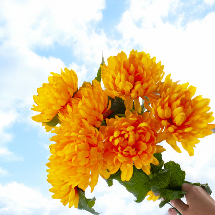 CV36254-2 CHRYZANTEMY KWIATY SZTUCZNE jak żywe BUKIET kwiatów CHRYZANTEMA do wazonu