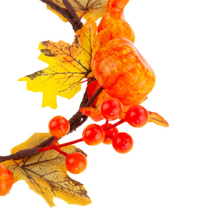 Wianek dekoracyjny dynie + liście, dekoracja do domu, wejścia, okna 25cm