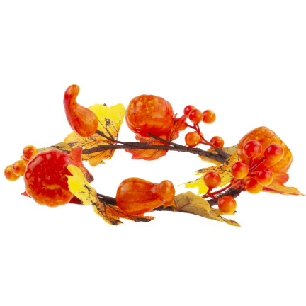 Wianek dekoracyjny dynie + liście, dekoracja do domu, wejścia, okna 25cm