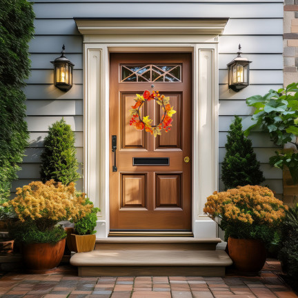 Wianek dekoracyjny dynie + liście, dekoracja do domu, wejścia, okna 25cm