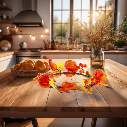 Wianek dekoracyjny dynie + liście, dekoracja do domu, wejścia, okna 25cm