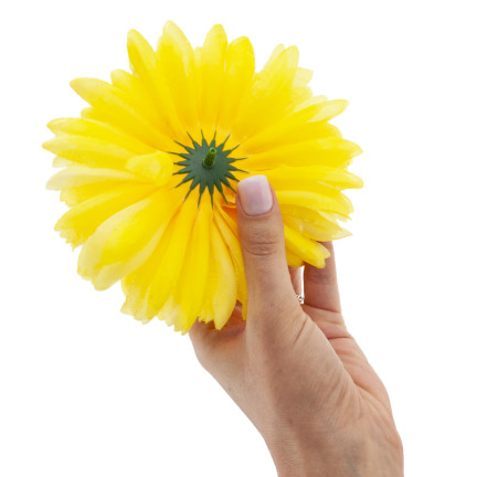 CV36941-6 CHRYZANTEMA DUŻA GŁÓWKA WYBOROWA SZTUCZNE KWIATY ŻÓŁTA CHRYZANTEMY 12cm