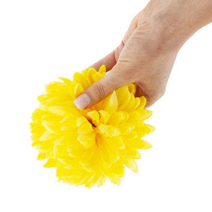 CV36941-6 CHRYZANTEMA DUŻA GŁÓWKA WYBOROWA SZTUCZNE KWIATY ŻÓŁTA CHRYZANTEMY 12cm