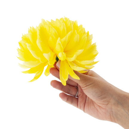 CV36941-6 CHRYZANTEMA DUŻA GŁÓWKA WYBOROWA SZTUCZNE KWIATY ŻÓŁTA CHRYZANTEMY 12cm