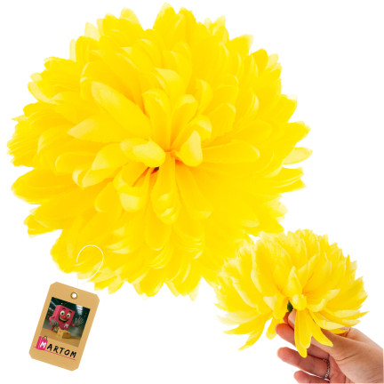 CV36941-6 CHRYZANTEMA DUŻA GŁÓWKA WYBOROWA SZTUCZNE KWIATY ŻÓŁTA CHRYZANTEMY 12cm