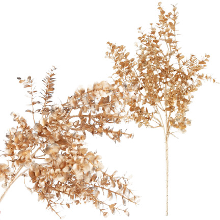 CV37058-2 GAŁĄZKA OZDOBNA ZŁOTA GĘSTA ELEGANCKA GLAMOUR  LIŚCIE ŚWIĘTA