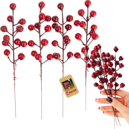 CV37142 GAŁĄZKA OZDOBNA NA PIKU GŁÓG OSTROKRZEW JARZĘBINA 4SZT