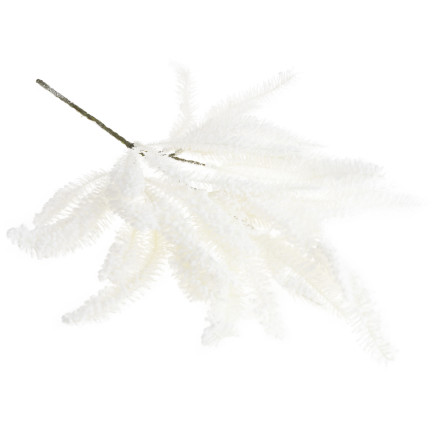 CV37247 GAŁĄZKA OZDOBNA BIAŁA OŚNIEŻONA GĘSTA ŚWIĘTA WIANKI STROIKI