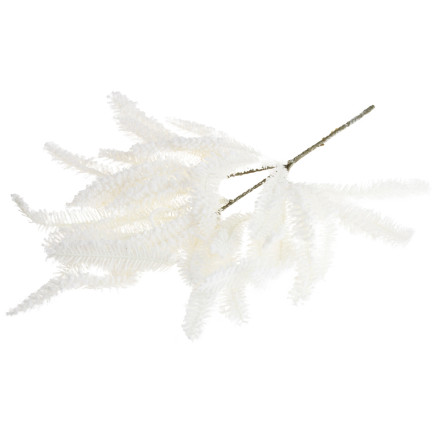 CV37247 GAŁĄZKA OZDOBNA BIAŁA OŚNIEŻONA GĘSTA ŚWIĘTA WIANKI STROIKI