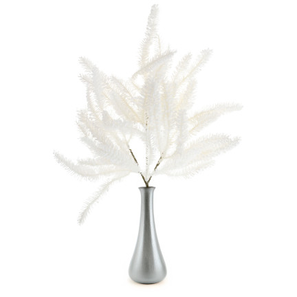 CV37247 GAŁĄZKA OZDOBNA BIAŁA OŚNIEŻONA GĘSTA ŚWIĘTA WIANKI STROIKI