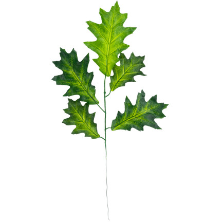 Gałązka z liśćmi dębu, sztuczne kwiaty, zielone, do stroików, do bukietu, jak żywe
